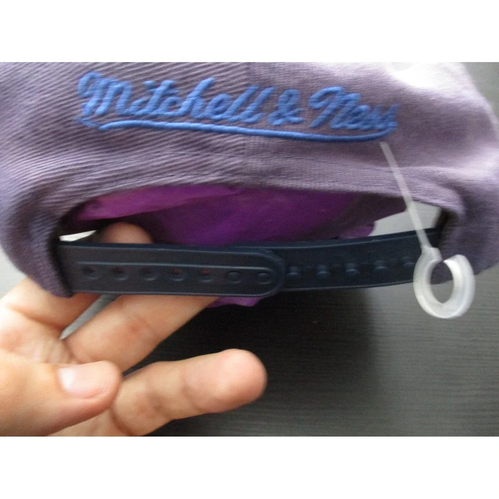 Oklahoma City Thunder Hat Cap Mens Snap Back Purple NBA Basketball Mitchell Ness